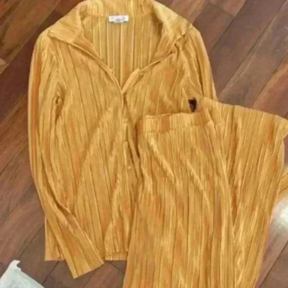 Rachel Roy 2pc golden pleated pants set - Picture 6 of 8